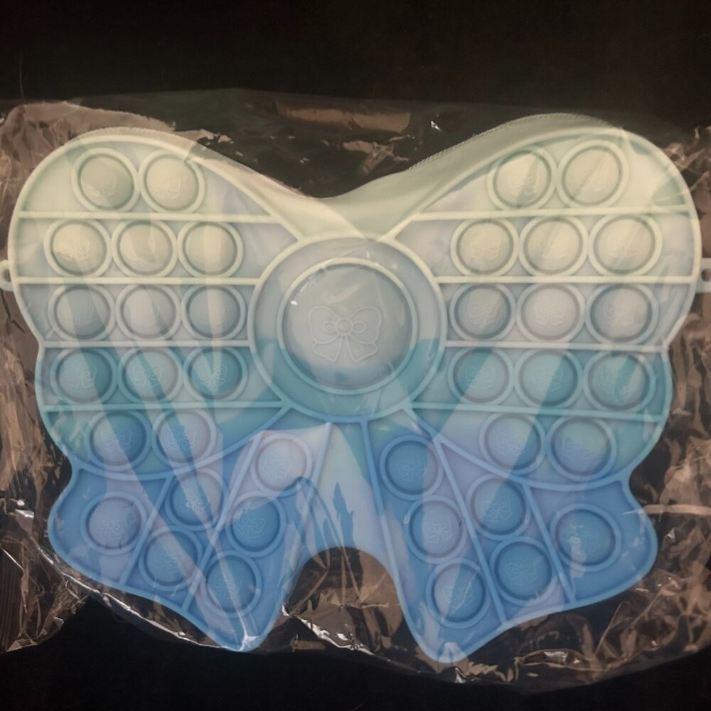 Blue Bow Popit Purse